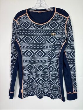Kari Traa Blue Floke LS Baselayer Shirt Size XL